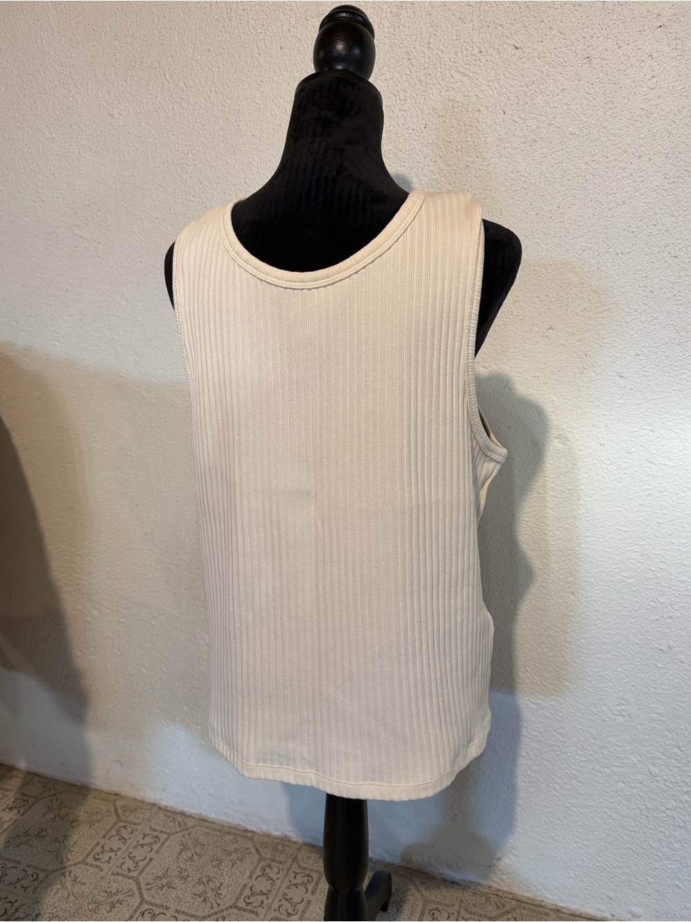 COS Cream Ribbed Tank Top